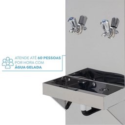 Bebedouro Purificador Industrial Blue Coluna 2 Torneiras Gelada 25l Pic25l220vg-2t Inox 220v - 6
