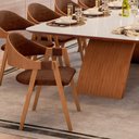 Ver imagem 5 de Mesa Pão de Açúcar Vidro Off White com 10 Cadeiras Nicole Marrom 240x120