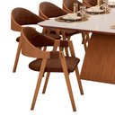 Ver imagem 4 de Mesa Pão de Açúcar Vidro Off White com 10 Cadeiras Nicole Marrom 240x120