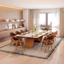 Ver imagem 2 de Mesa Pão de Açúcar Vidro Off White com 10 Cadeiras Nicole Marrom 240x120