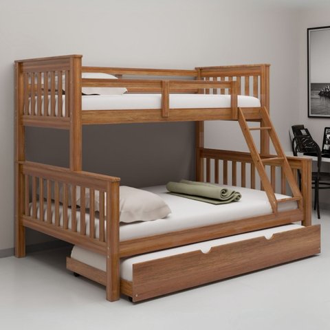 Beliche Woodstore Casal/solteiro D Madeira com Cama Auxiliar