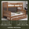 Beliche Woodstore Casal/solteiro D Madeira com Cama Auxiliar - 4