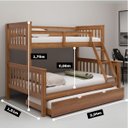 Ver imagem 2 de Beliche Woodstore Casal/solteiro D Madeira com Cama Auxiliar