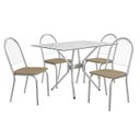 Ver imagem 1 de Conjunto de Mesa Completo com 4 Cadeiras Estofadas Cmc1026cr Kappesberg Crome
