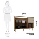 Ver imagem 4 de Balcão de Cozinha para Pia 100% MDF 3 Portas e 2 Gavetas sem Tampo 120cm Cora Luciane Móveis