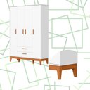 Ver imagem 5 de Roupeiro Flip 4 Portas 2 Gavetas Branco Fosco