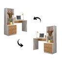 Ver imagem 3 de Escrivaninha Livreiro Lateral Office Cristal Cor Nature/branco Mobili
