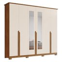 Ver imagem 1 de Guarda Roupa Casal Andréas 6 Portas Nature/Off White com Espelho - Móveis Henn