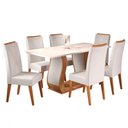 Ver imagem 1 de Mesa de Jantar 6 Lugares Corsa Mel/blonde/marfim - Viero Móveis