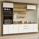 Ver imagem 1 de Armário de Cozinha Completa 270 Cm Rustic/branco Veludo Lux Madesa 06 Rustic/branco Veludo