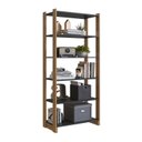 Ver imagem 2 de Estante Multifuncional 6 Prateleiras 73 Cm Mel/preto Ey2010