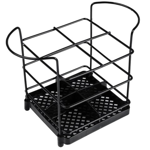 Organizador de Talheres Utimil Porta Garfo e Faca Preto para Mesa Bancada Armário