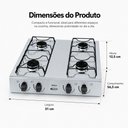 Ver imagem 3 de Fogão 4 Bocas Junior Mesa Inox com Trempes Esmaltadas e Queimador Rápido 1700W Clarice