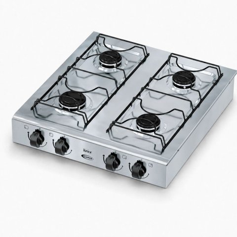 Fogão 4 Bocas Junior Mesa Inox com Trempes Esmaltadas e Queimador Rápido 1700W Clarice