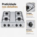 Ver imagem 6 de Fogão 4 Bocas Junior Mesa Inox com Trempes Esmaltadas e Queimador Rápido 1700W Clarice