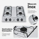 Ver imagem 5 de Fogão 4 Bocas Junior Mesa Inox com Trempes Esmaltadas e Queimador Rápido 1700W Clarice