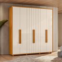 Ver imagem 2 de Guarda-roupa Casal Portinari Ripado 6 Portas 4 Gavetas - 7 Decor Cinamomo e Off White