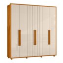 Ver imagem 1 de Guarda-roupa Casal Portinari Ripado 6 Portas 4 Gavetas - 7 Decor Cinamomo e Off White