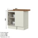 Ver imagem 4 de Balcão de Canto Reto 1 Porta com Tampo MDF Linha Fineze Bege/Areia/Cinamomo
