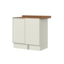 Ver imagem 3 de Balcão de Canto Reto 1 Porta com Tampo MDF Linha Fineze Bege/Areia/Cinamomo