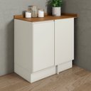 Ver imagem 1 de Balcão de Canto Reto 1 Porta com Tampo MDF Linha Fineze Bege/Areia/Cinamomo