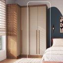 Ver imagem 2 de Guarda-Roupa Modulado 2 Portas com Prateleiras e Cabideiro Infinity Marrom/Cedro/Duna Line