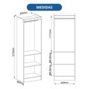 Ver imagem 3 de Guarda-Roupa Modulado 2 Portas com Prateleiras e Cabideiro Infinity Marrom/Cedro/Duna Line