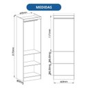 Ver imagem 6 de Guarda-Roupa Modulado 2 Portas com Prateleiras e Cabideiro Infinity Marrom/Cedro/Duna