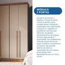Ver mais imagens de Guarda-Roupa Modulado 2 Portas com Prateleiras e Cabideiro Infinity Marrom/Cedro/Duna Line