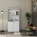Ver imagem 4 de Armário Alto Estante com 02 Portas 161,5x80x42cm Wlae80 Branco Tx