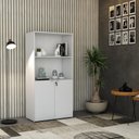 Ver imagem 2 de Armário Alto Estante com 02 Portas 161,5x80x42cm Wlae80 Branco Tx