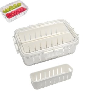 Cesto Organizador com Tampa para Geladeira - Compacto e Funcional