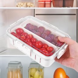 Cesto Organizador com Tampa para Geladeira - Compacto e Funcional - 4