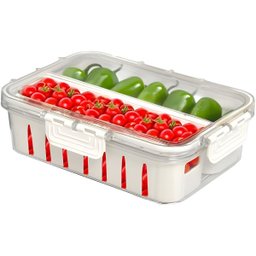 Cesto Organizador com Tampa para Geladeira - Compacto e Funcional - 8