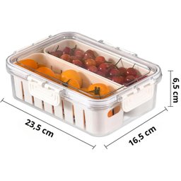 Cesto Organizador com Tampa para Geladeira - Compacto e Funcional - 5
