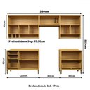 Ver imagem 4 de Armário de Cozinha com Balcão e Tampo 8 Portas 4 Gavetas Pérola 100% Mdf Vidro Reflecta Amêndoa/bran