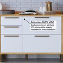 Ver imagem 5 de Armário de Cozinha com Balcão e Tampo 8 Portas 4 Gavetas Pérola 100% Mdf Vidro Reflecta Amêndoa/bran