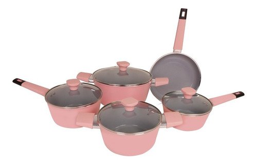 Conjunto Panelas Revestimento Cerâmico Indução Baccani Rosa - 2