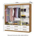 Ver imagem 2 de Guarda-Roupa Cancun 6 Portas 6 Gavetas com Espelho Multimóveis CR35553 Cinamomo/Branco