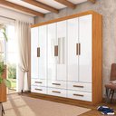Ver imagem 3 de Guarda-Roupa Cancun 6 Portas 6 Gavetas com Espelho Multimóveis CR35553 Cinamomo/Branco