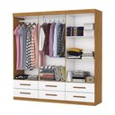 Ver imagem 4 de Guarda-Roupa Cancun 6 Portas 6 Gavetas com Espelho Multimóveis CR35553 Cinamomo/Branco