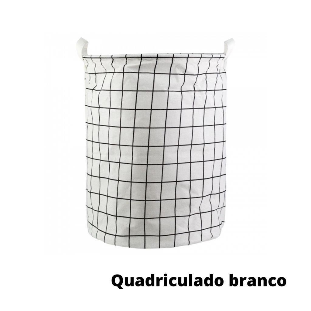 Cesto Organizador Brinquedo Roupa Suja Dobrável Quadriculado - 2