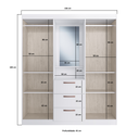 Ver imagem 5 de Guarda Roupa Solteiro 4 Portas 3 Gavetas Panamá Móveis Doripel