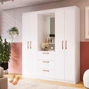 Ver imagem 1 de Guarda Roupa Solteiro 4 Portas 3 Gavetas Panamá Móveis Doripel