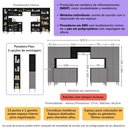 Ver imagem 3 de Armário Cozinha Modulada Completa 329,5cm Pequim Top Multimóveis Mp3767 Preto/lacca Fumê