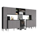 Ver imagem 2 de Armário Cozinha Modulada Completa 329,5cm Pequim Top Multimóveis Mp3767 Preto/lacca Fumê