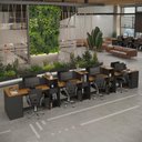 Ver imagem 7 de Estação de Trabalho 8 Lugares Noruega Office 8 Mesas 6 Armários 2 Aparadores - Via Nossa - Preto