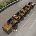 Ver imagem 1 de Estação de Trabalho 8 Lugares Noruega Office 8 Mesas 6 Armários 2 Aparadores - Via Nossa - Preto