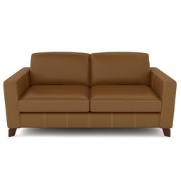 Sofá Sala de Estar Living 3 Lugares 200cm Presley Pés Madeira Couro Caramelo G52 - Gran Belo - 4