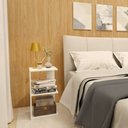 Ver imagem 2 de Mesa de Cabeceira Quad Branca 55cm 1 Nicho Byhouse